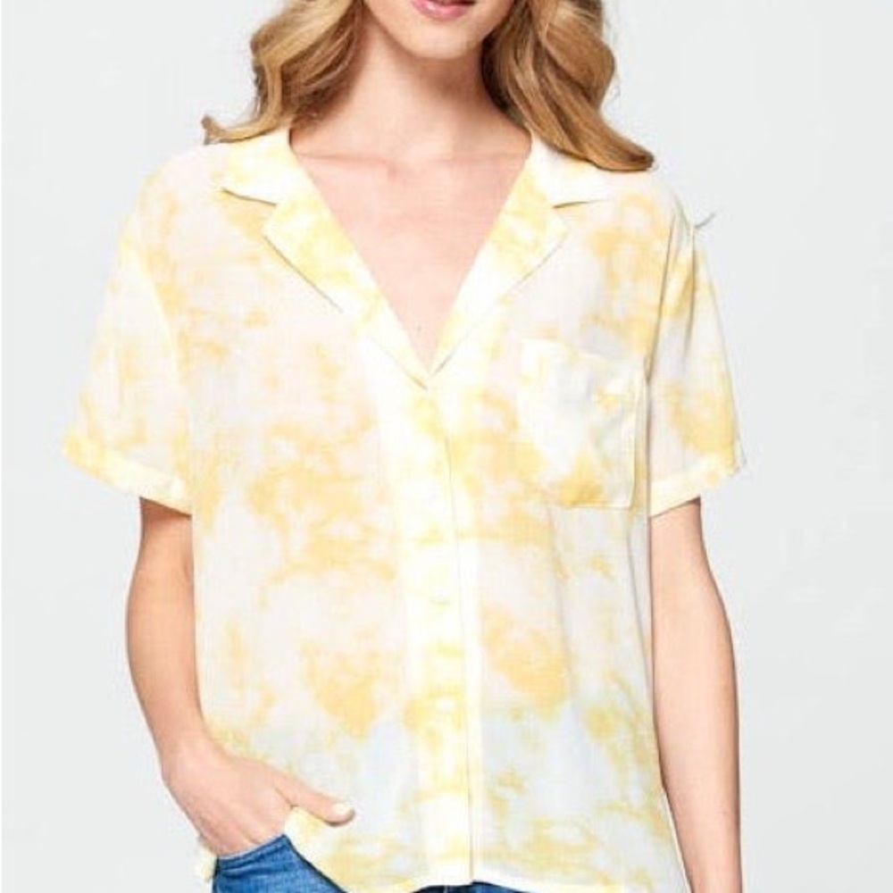 Yellow Tie Dye Blouse